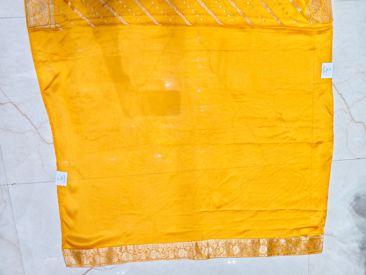Mustard Satin Weaving Saree