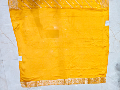 Mustard Satin Weaving Saree