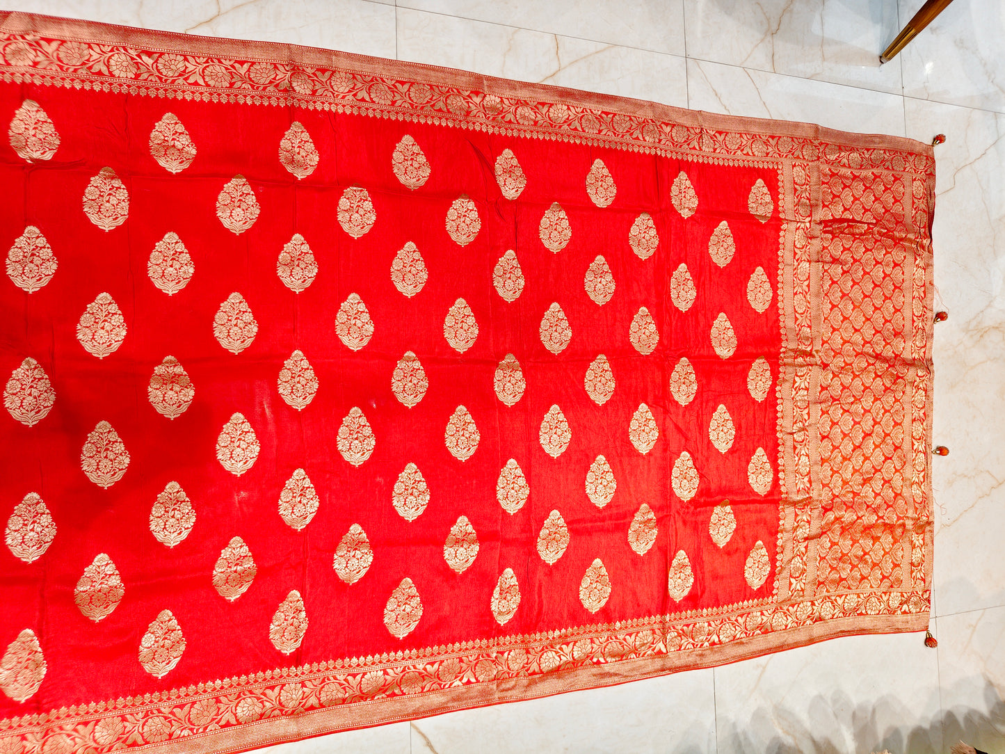 Red Dola Silk Weaving Saree