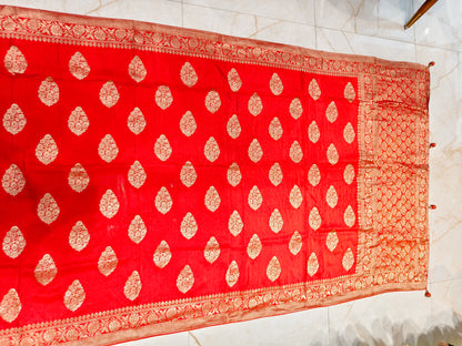 Red Dola Silk Weaving Saree