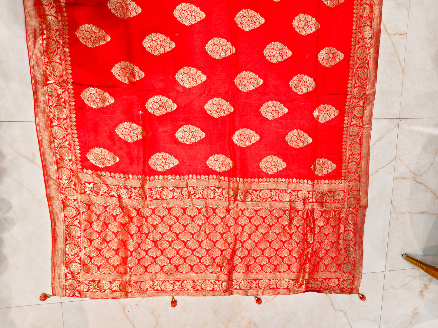 Red Dola Silk Weaving Saree