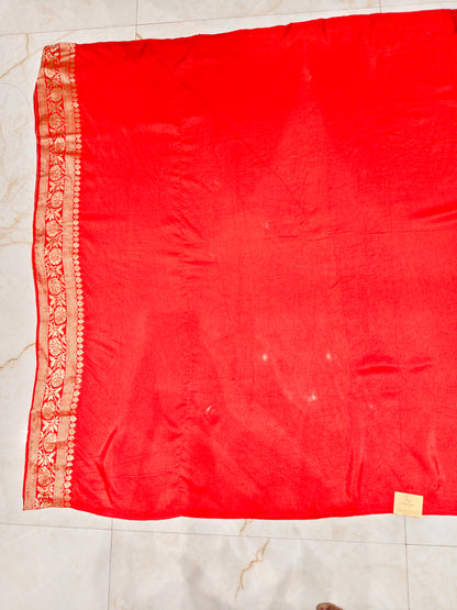 Red Dola Silk Weaving Saree