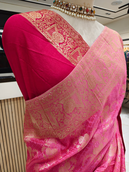 Pink Dola Silk Weaving Saree