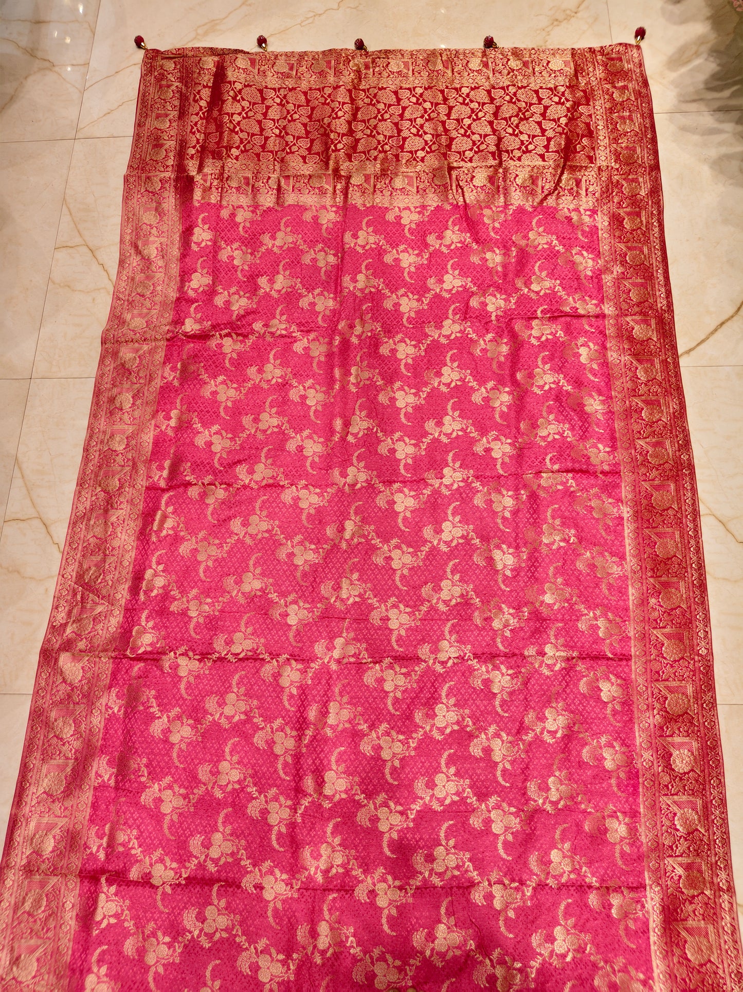 Pink Dola Silk Weaving Saree