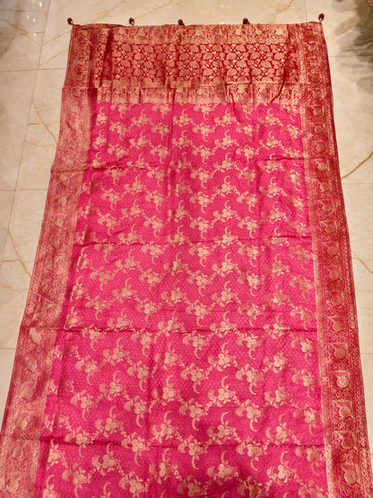 Pink Dola Silk Weaving Saree
