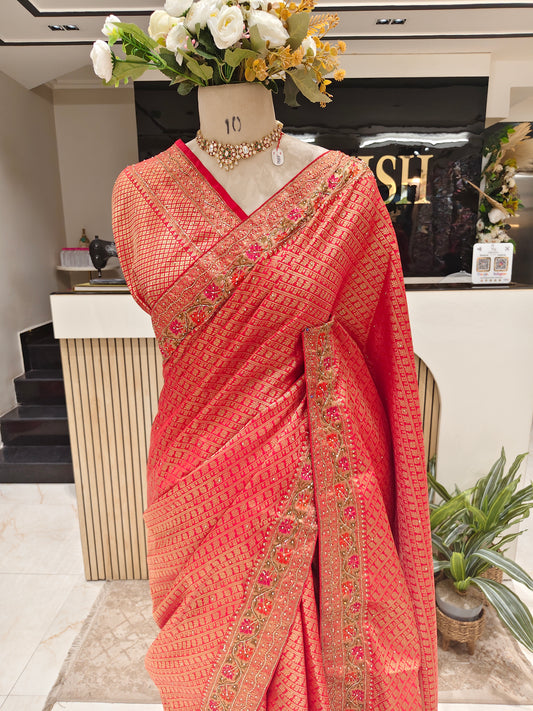 Red Banarasi Silk Saree