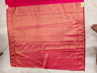 Rani Pink Banarasi Silk Saree
