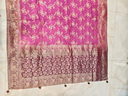 Wine Jacquard Weaving Saree