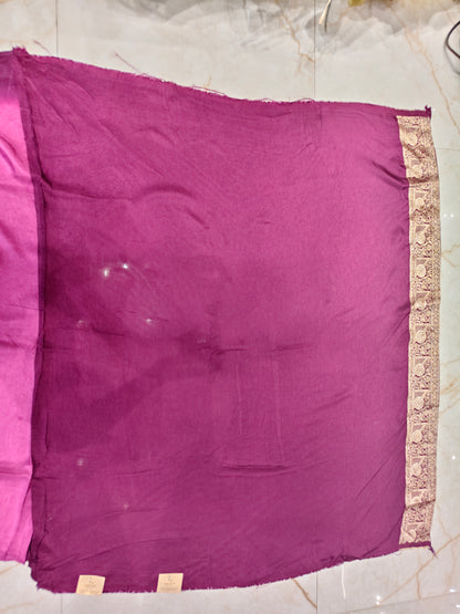 Wine Jacquard Weaving Saree