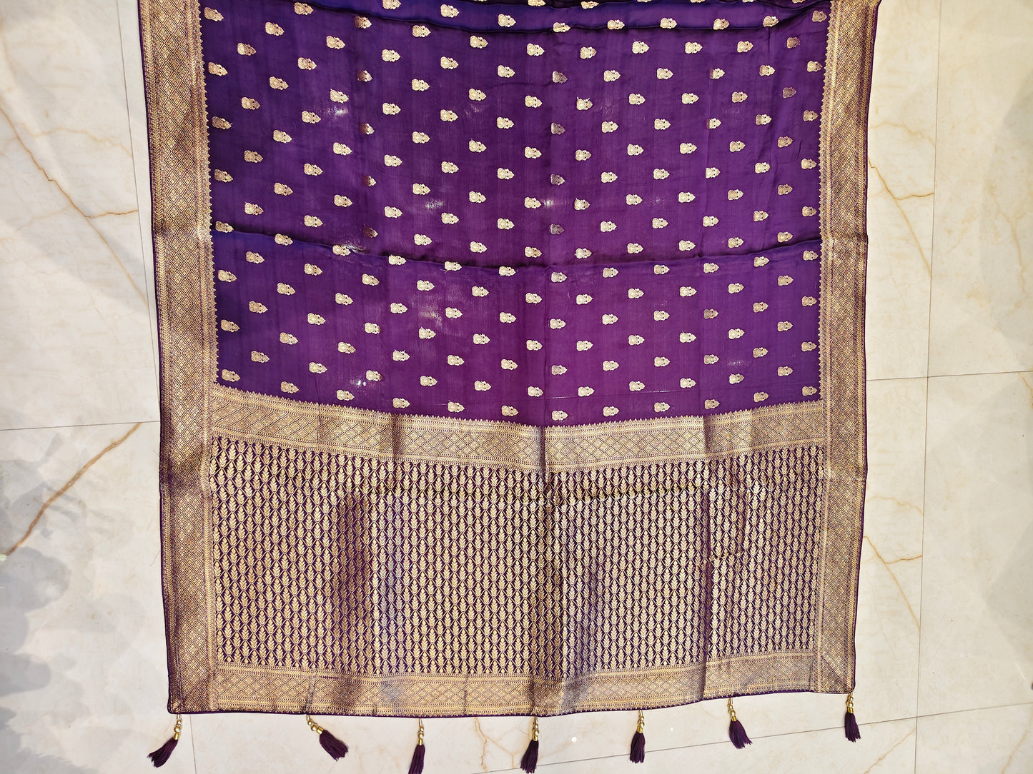Royal Purple Satin Weaving Saree