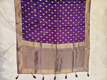 Royal Purple Satin Weaving Saree