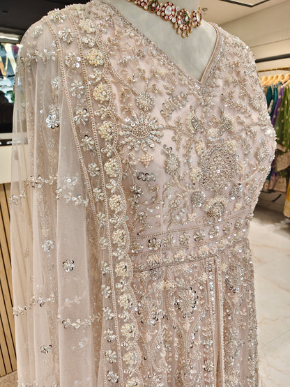 Peach Glow Handcrafted Anarkali