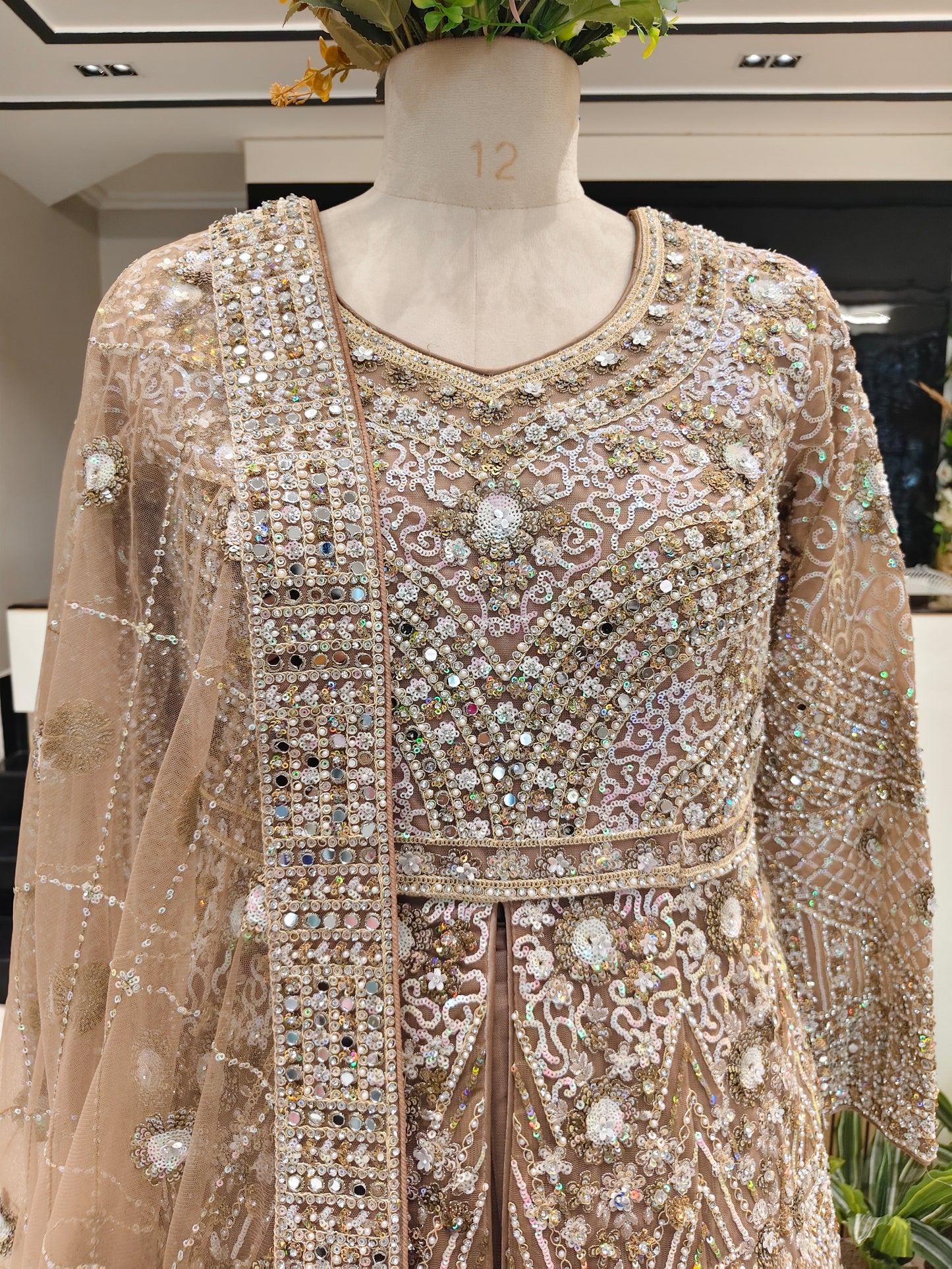 Mouse Grey Multicolour Sequin Anarkali