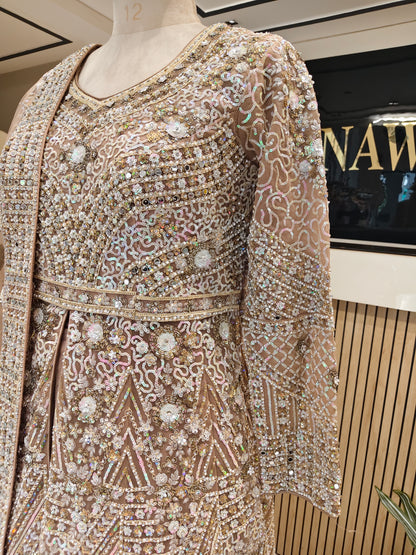 Mouse Grey Multicolour Sequin Anarkali