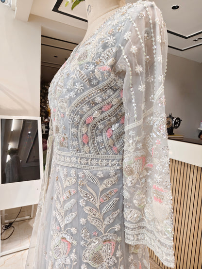 Grey Handwork Anarkali