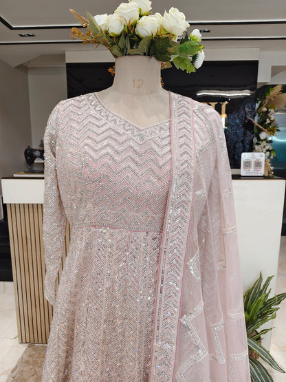 Baby Pink Stonework Anarkali