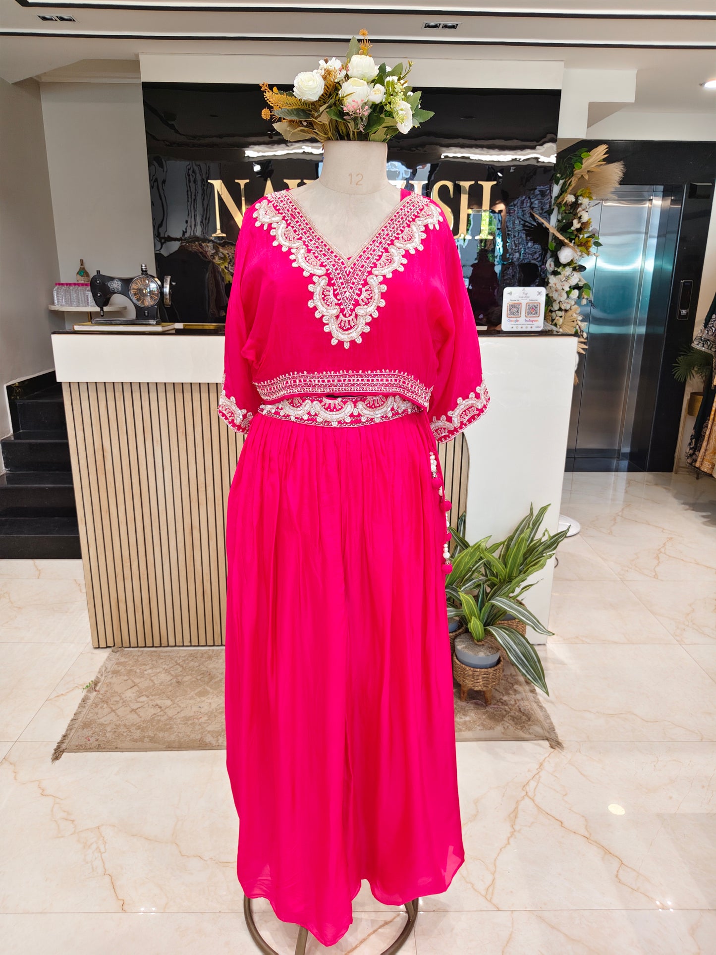 Pink Balloon Top Palazzo Set