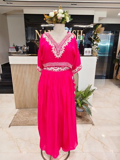 Pink Balloon Top Palazzo Set