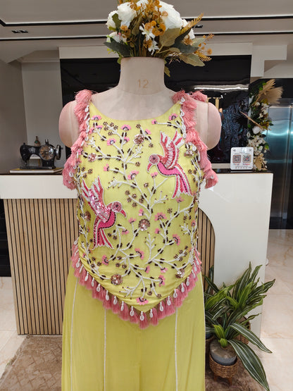 Neon Satin Palazzo Set