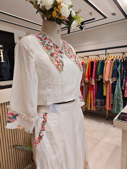 Off White Sharara Fusion Set