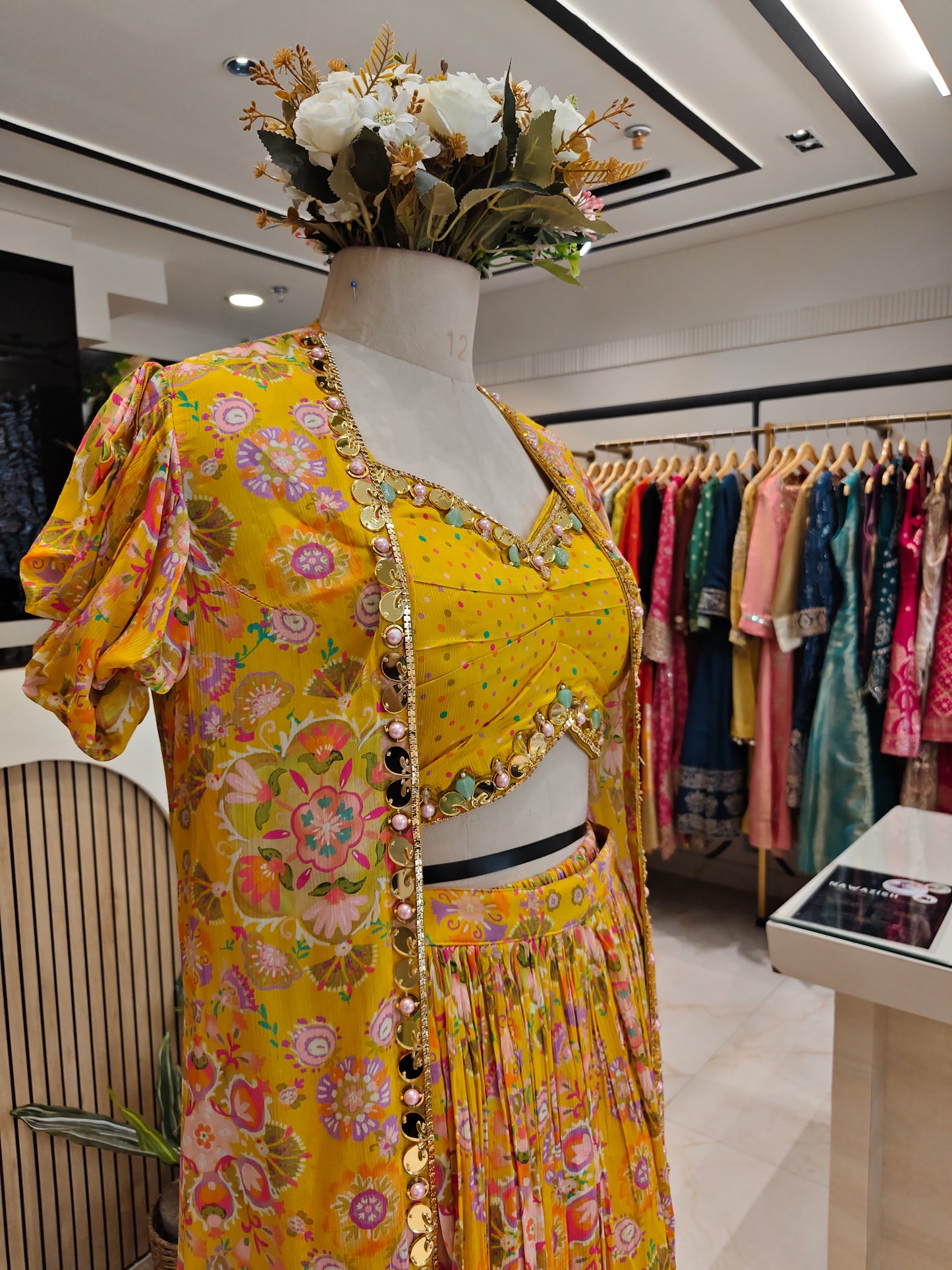 Yellow Cape Style Sharara Set