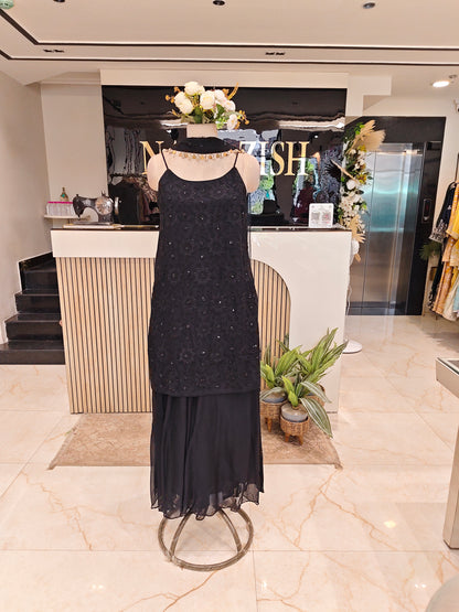 Black Organza Sharara Set