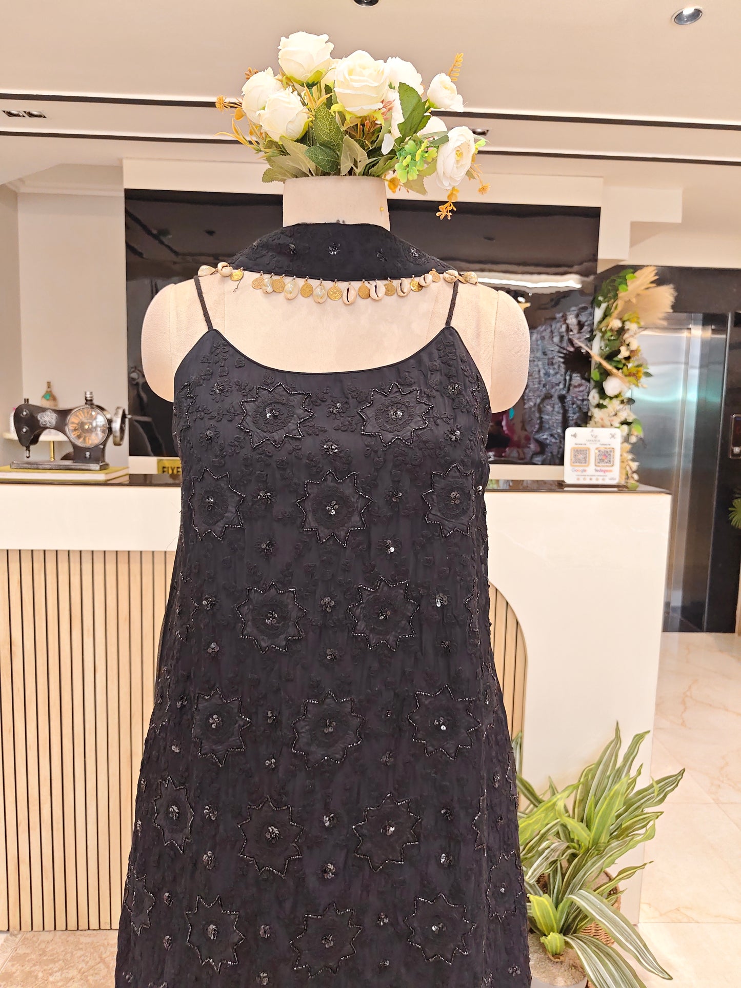 Black Organza Sharara Set