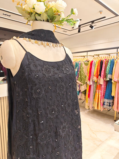Black Organza Sharara Set