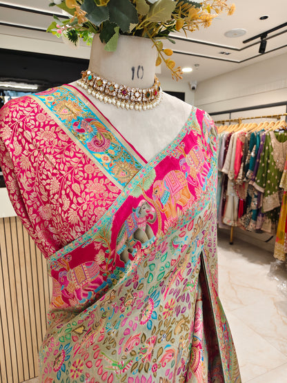 Rani Pink Modal Crepe Saree