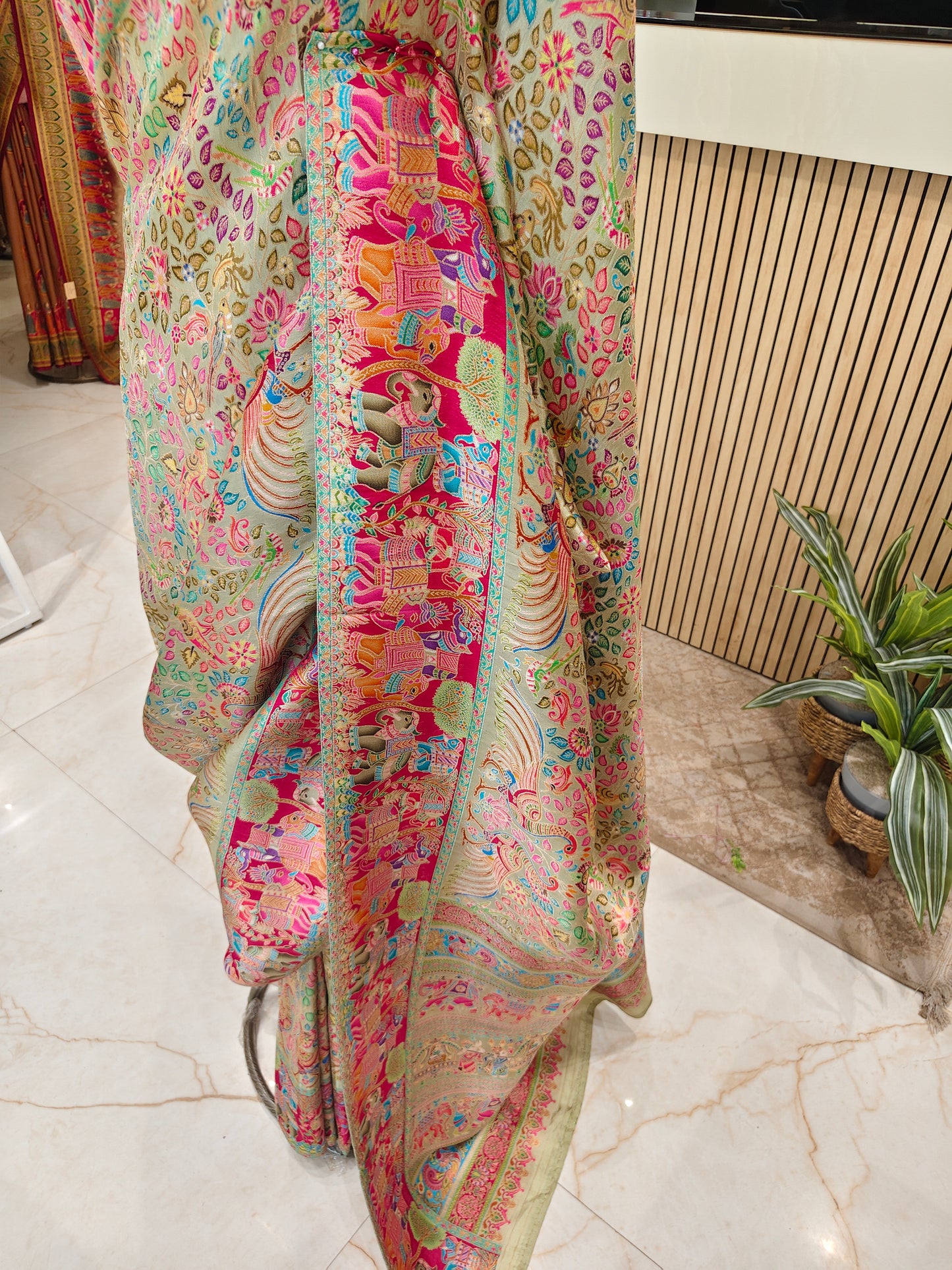 Rani Pink Modal Crepe Saree