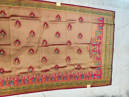 Rani Pink Darbari Print Saree