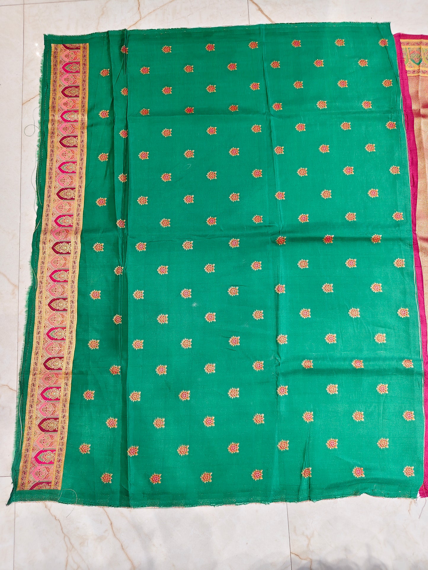 Rani Pink Darbari Print Saree