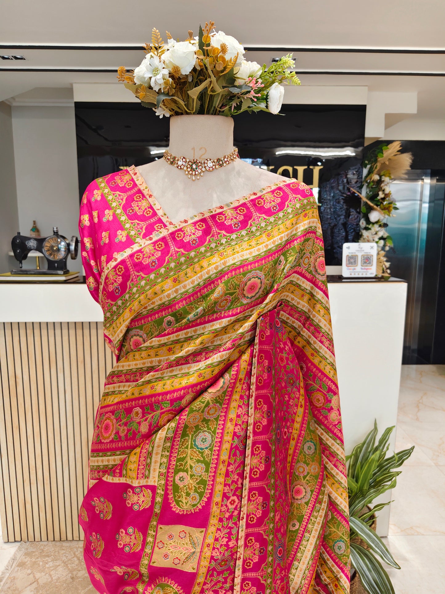 Rani Pink Modal Crepe Saree
