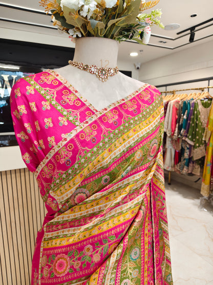 Rani Pink Modal Crepe Saree