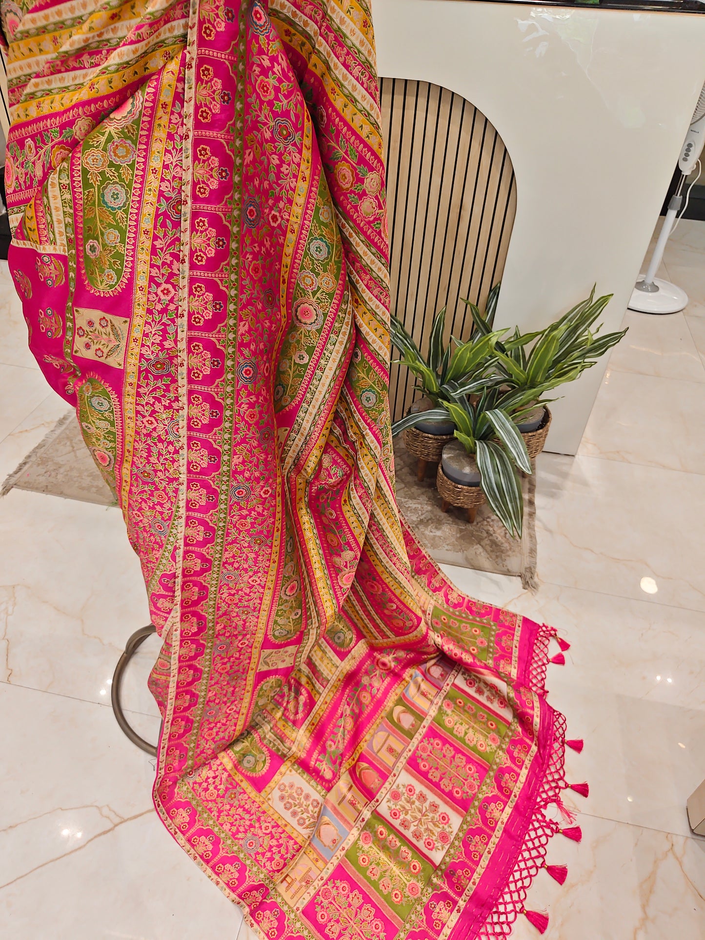 Rani Pink Modal Crepe Saree