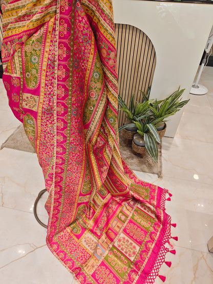 Rani Pink Modal Crepe Saree