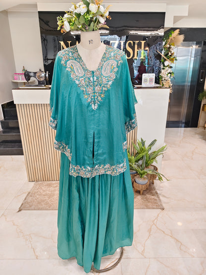 Sea Green Skirt Fusion Set