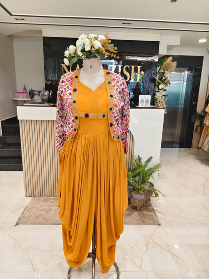 Mustard Fusion Festive Outfit