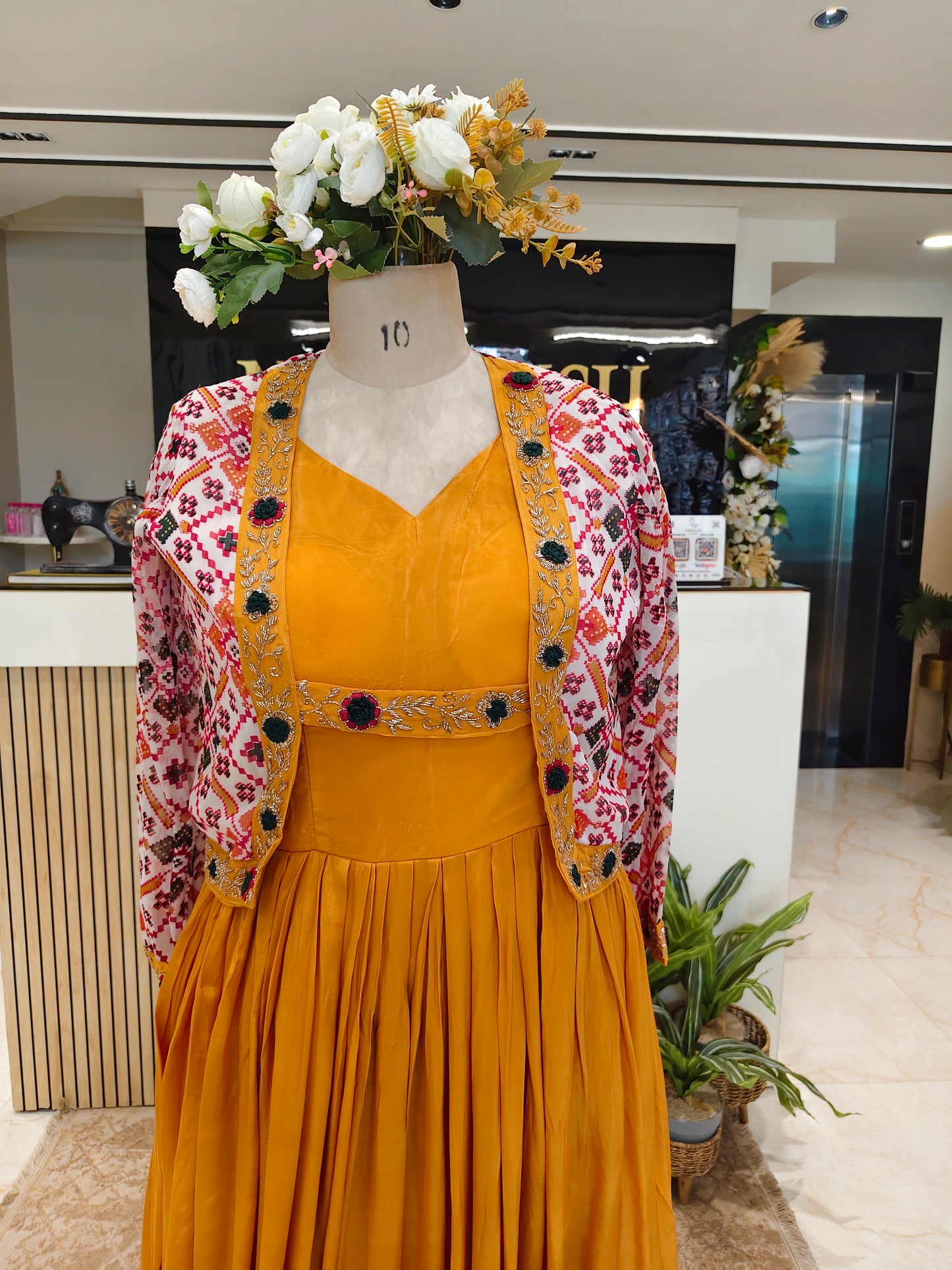 Mustard Fusion Festive Outfit