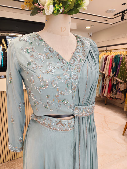 Sea Green Sharara Set