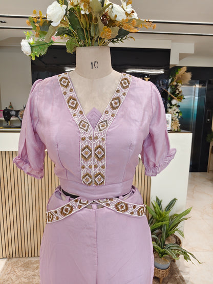 Lavender Top Pant Fusion Set