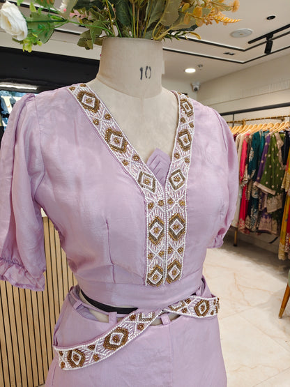 Lavender Top Pant Fusion Set