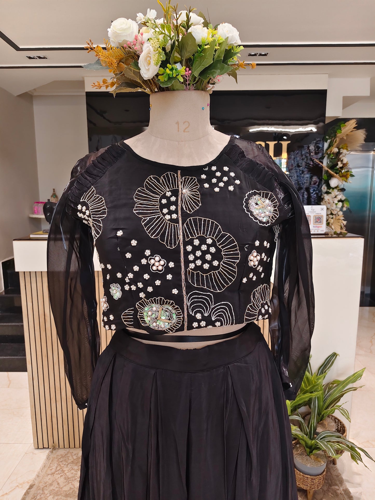 Black Silk Palazzo Set