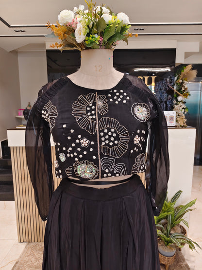 Black Silk Palazzo Set