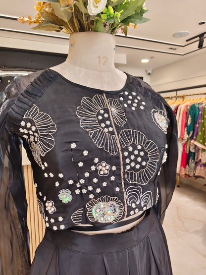 Black Silk Palazzo Set