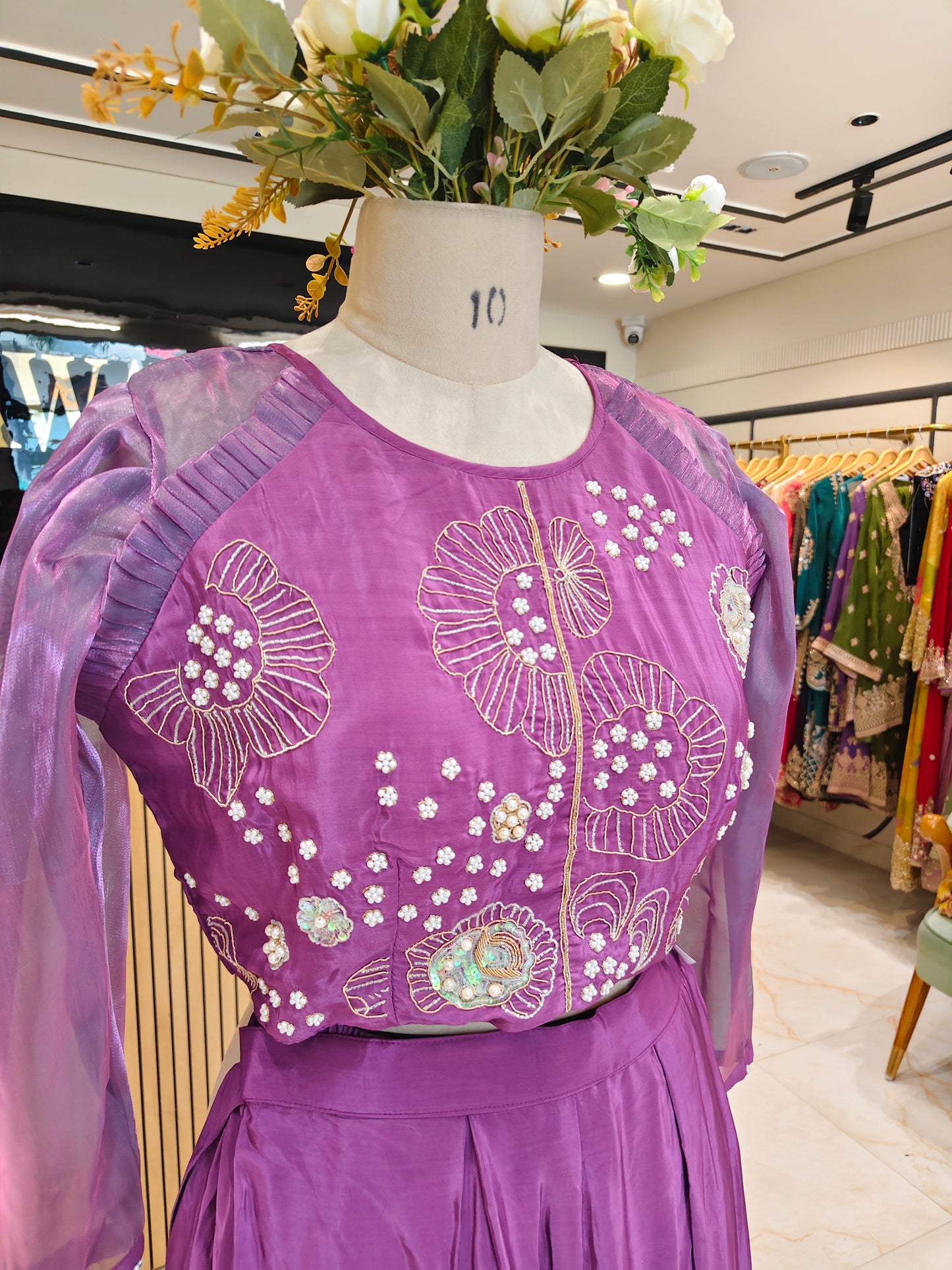 Purple Silk Palazzo Set