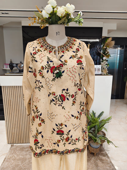 Cream Silk Co-ord Set