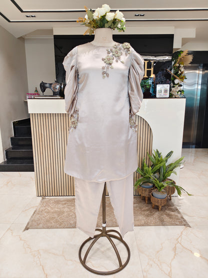 Fawn Satin Co-ord Set