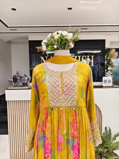 Yellow Floral Pant Set