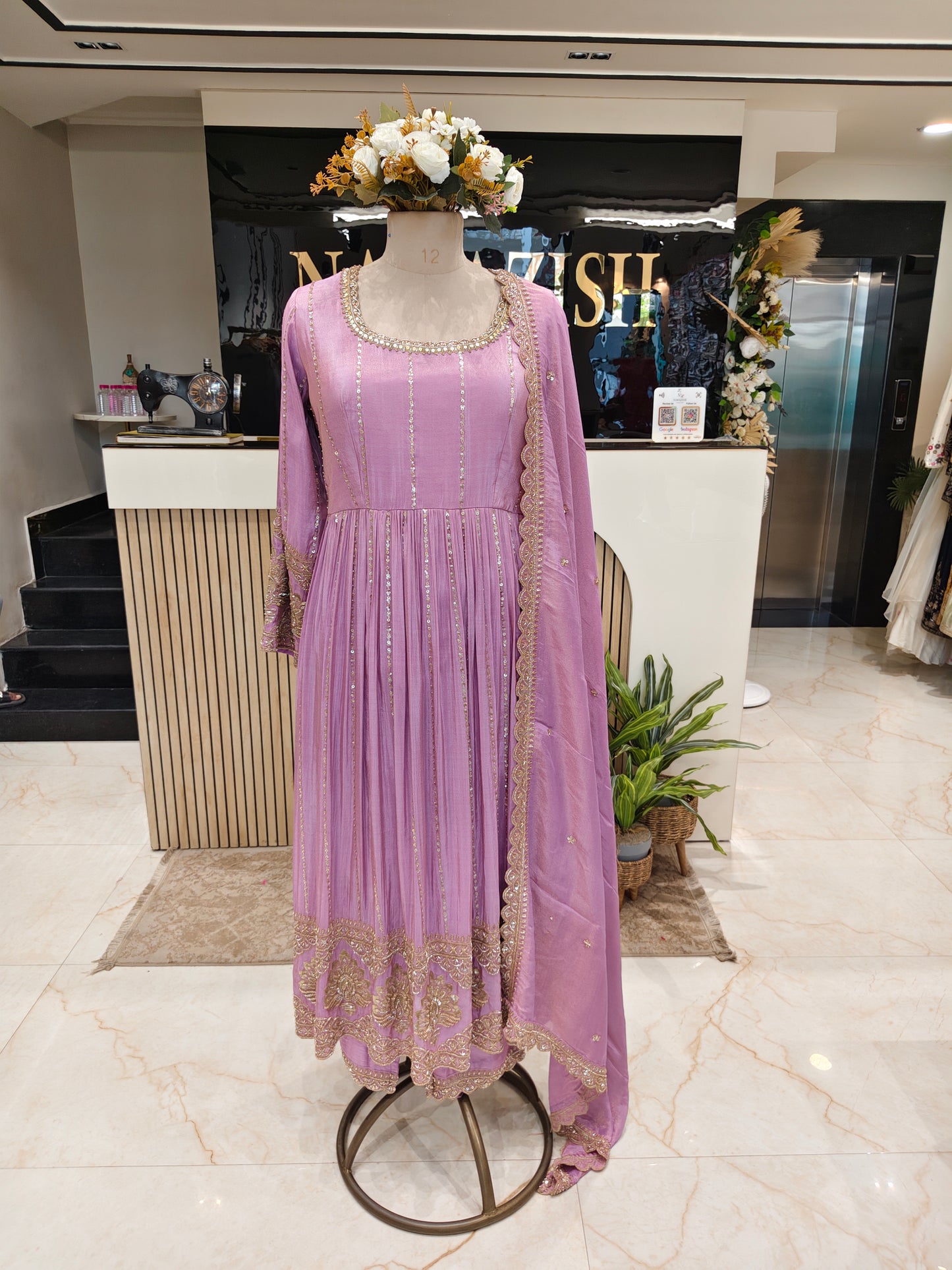 Lavender Tissue Palazzo Set